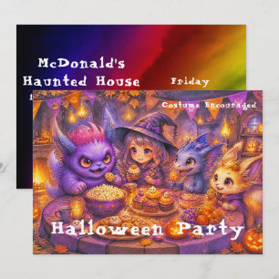Monsters at Halloween Party table Invitation