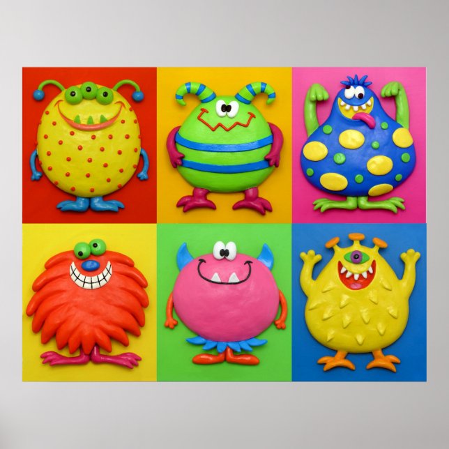 Monsters Baby Boy Shower Nursery Poster (Front)