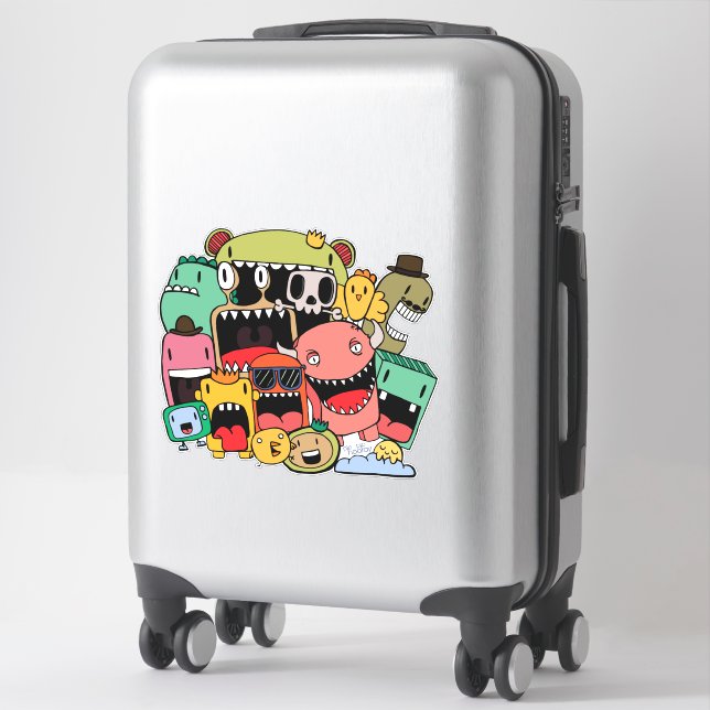 Monsters Boys Cute Scary Graf Street Vinyl (Suitcase)