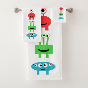 Monsters Boys Fun Cute Funny Bath Towel Set