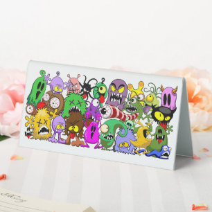 Monsters Cute Characters Halloween Pattern 
