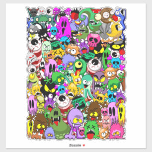 Monsters Cute Characters Halloween Pattern 