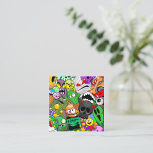 Monsters Cute Characters Halloween Pattern  Card