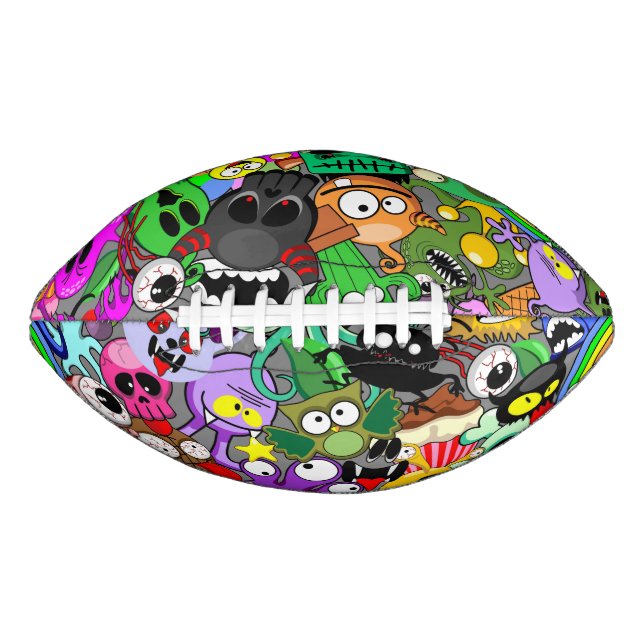 Monsters Cute Characters Halloween Pattern  Football (Front)