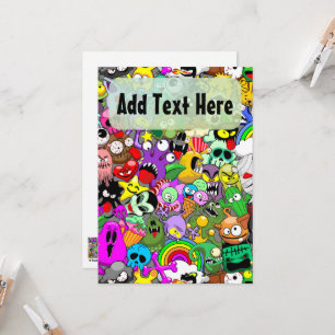 Monsters Cute Characters Halloween Pattern  Invitation