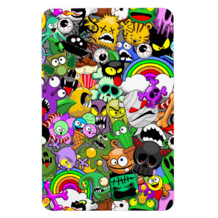 Monsters Cute Characters Halloween Pattern Magnet