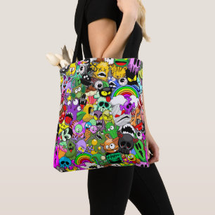 Monsters Cute Characters Halloween Pattern  Tote Bag