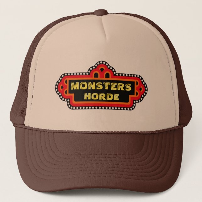 Monsters Horde Retro Pizza Place Trucker Hat (Front)