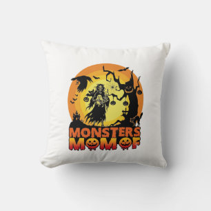 Monsters Mum Halloween Monster Ghost Skeleton Spoo Cushion