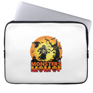Monsters Mum Halloween Monster Ghost Skeleton Spoo Laptop Sleeve