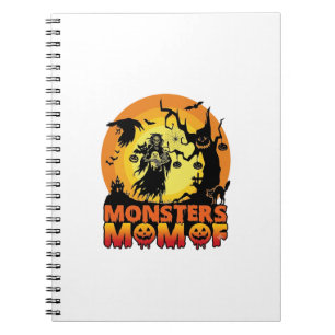 Monsters Mum Halloween Monster Ghost Skeleton Spoo Notebook