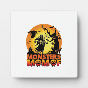 Monsters Mum Halloween Monster Ghost Skeleton Spoo Plaque