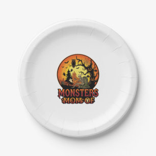 Monsters Mum Halloween Skeleton Pumpkin Owl Spooky Paper Plate