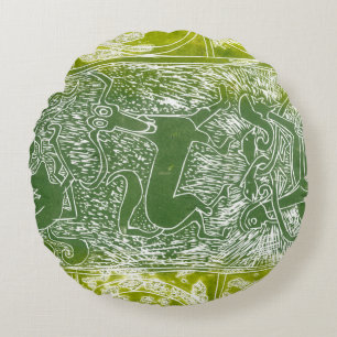 Monsters of Aberlamno Round Cushion