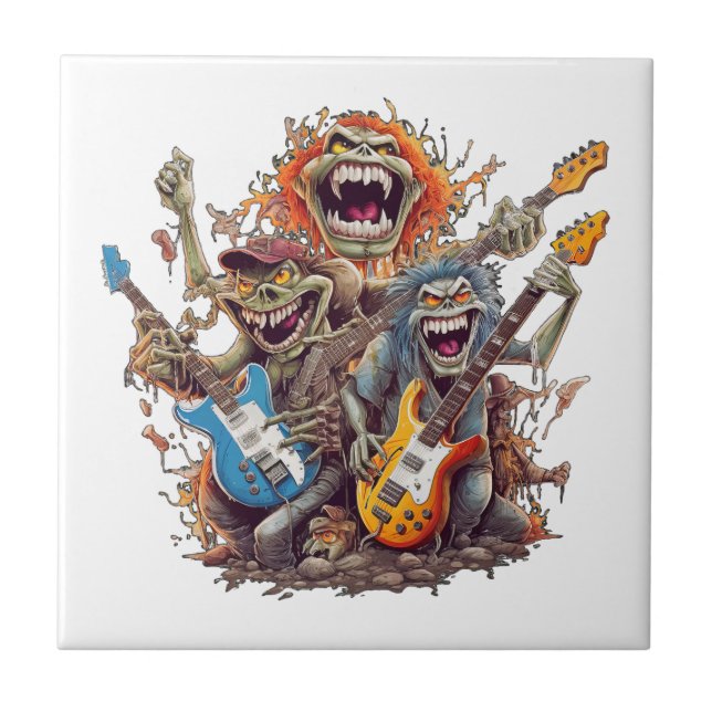 Monsters of Rock and Roll for Music enthusiasts Ceramic Tile (Front)