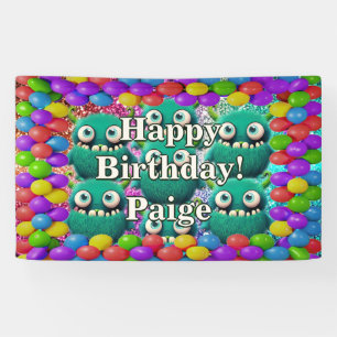 Monsters Personalised character birthday banner