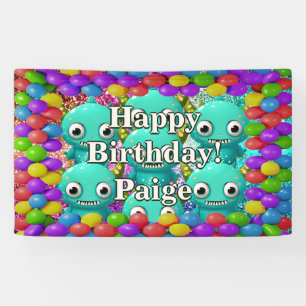 Monsters Personalised character birthday banner