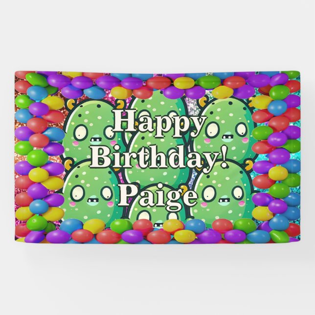 Monsters Personalised character birthday banner (Horizontal)