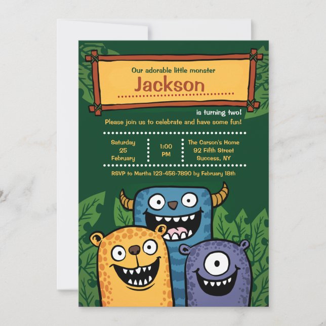 Monsters Three Invitation (Front)