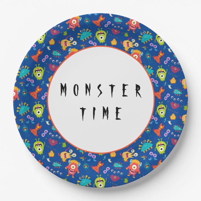 Monsters Time Paper Plate (Front)