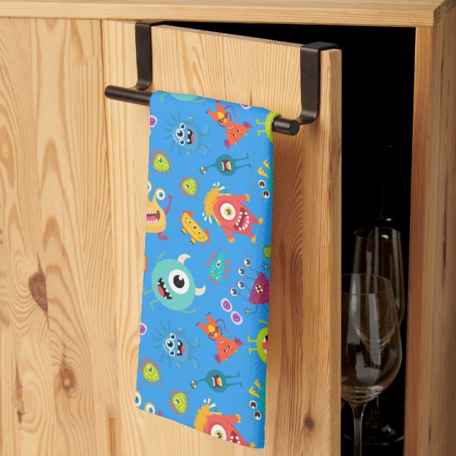 Monsters Time Tea Towel (Thirds Fold)