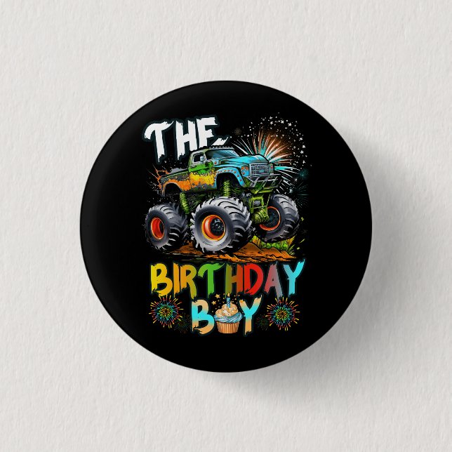 Monsters Truck Jam Family Matching The Birthday Bo 3 Cm Round Badge (Front)