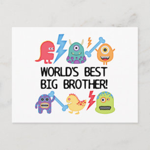 Monsters World's Best Big Brother Postcard