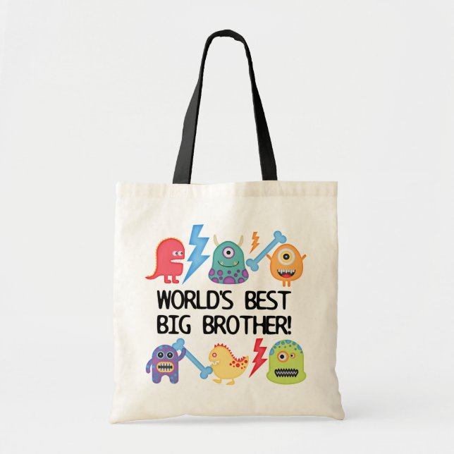 Monsters World's Best Big Brother Tote Bag (Front)