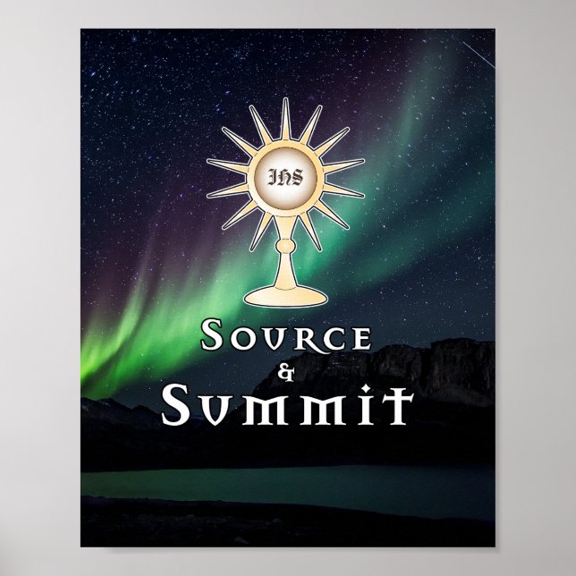Monstrance Source & Summit Aurora Borealis  Poster (Front)