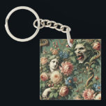 Monstres au Paradis – Gothic Victorian Key Ring<br><div class="desc">A paradise in bloom,  but with teeth beneath every petal. Monstres au Paradis weaves soft roses and serene statues with snarling specters,  hinting at a garden where innocence dances with lurking menace.

For those who know paradise is always more thrilling with monsters hiding inside.</div>