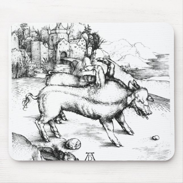 Monstrous Pig Mouse Pad (Front)