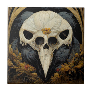 Monstrous Raven Horror Goth Gothic Ceramic Tile