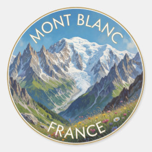Mont Blanc France Alpine Mountain Classic Round Sticker
