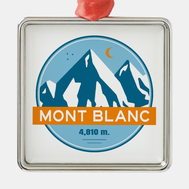 Mont Blanc France Stars Moon Metal Ornament (Front)