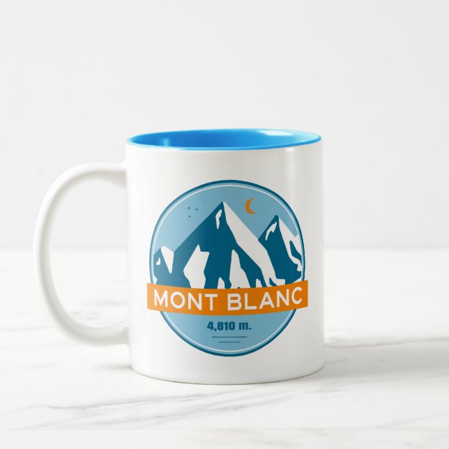 Mont Blanc France Stars Moon Two-Tone Coffee Mug (Left)