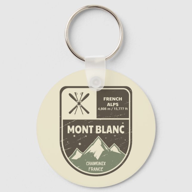 Mont Blanc French Alps Chamonix France  Key Ring (Front)