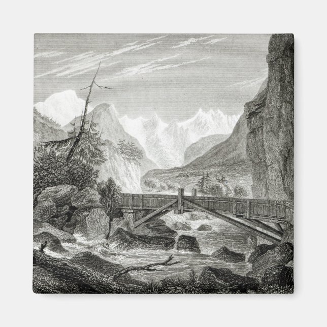 Mont Blanc from the Baths of St. Didier Magnet (Front)