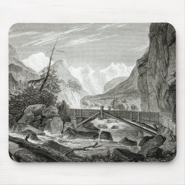 Mont Blanc from the Baths of St. Didier Mouse Pad (Front)