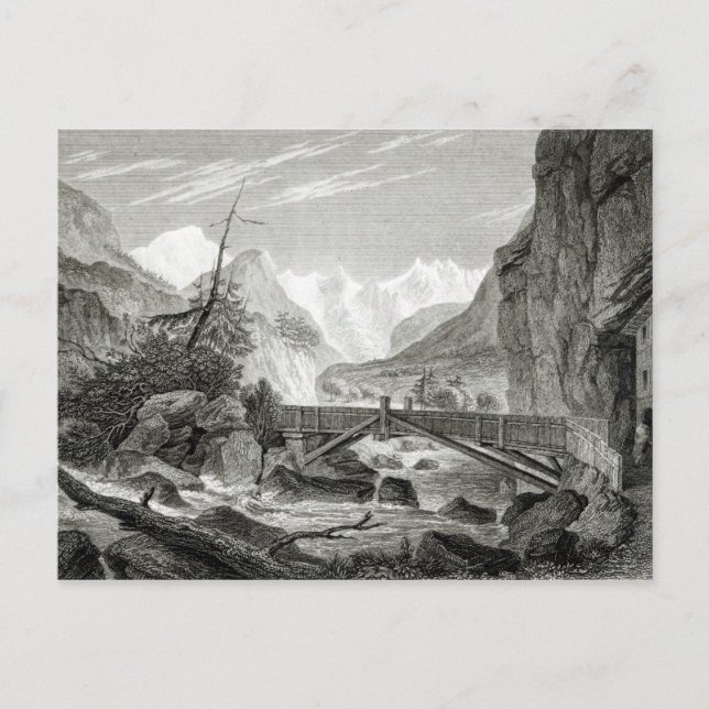 Mont Blanc from the Baths of St. Didier Postcard (Front)