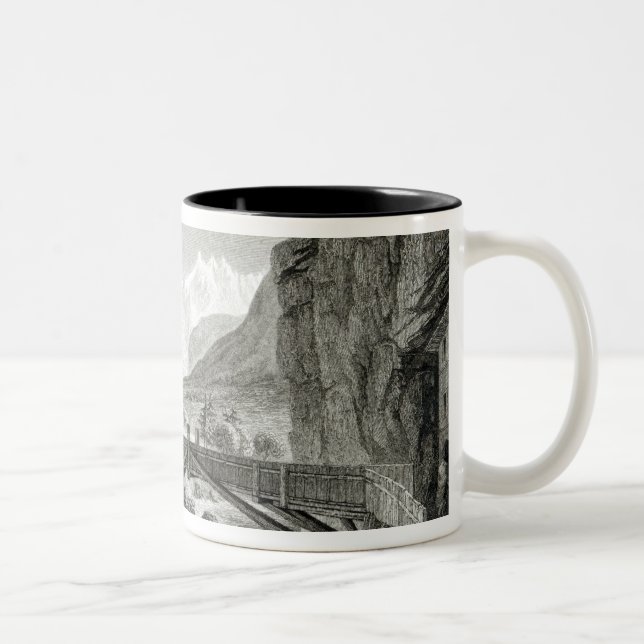 Mont Blanc from the Baths of St. Didier Two-Tone Coffee Mug (Right)