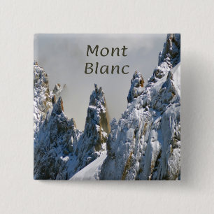 Mont Blanc Monte Bianco White Mountain Alps Europe 15 Cm Square Badge