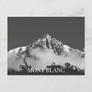 Mont Blanc Mountain Chamonix France BW Postcard
