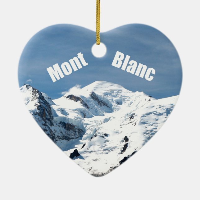 Mont Blanc Mountain - Magnificent! Ceramic Tree Decoration (Back)