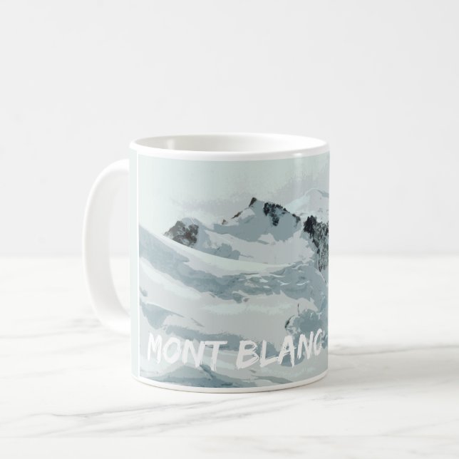 Mont Blanc Mountain Peak, France Coffee Mug (Front Left)