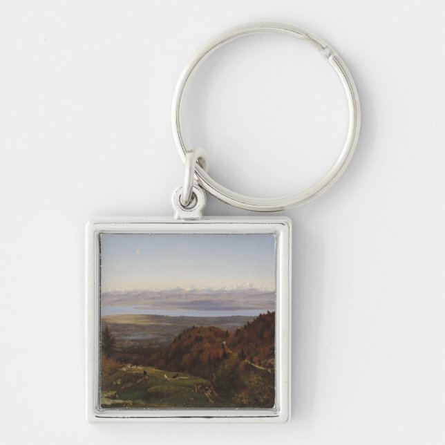 Mont-Blanc seen from Saint-Cergues, 1869 Key Ring (Front)