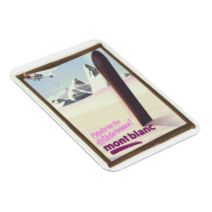 mont blanc Snowboarding travel poster. Magnet
