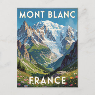 Mont Blanc Snowy Peaks France Mountain View   Postcard