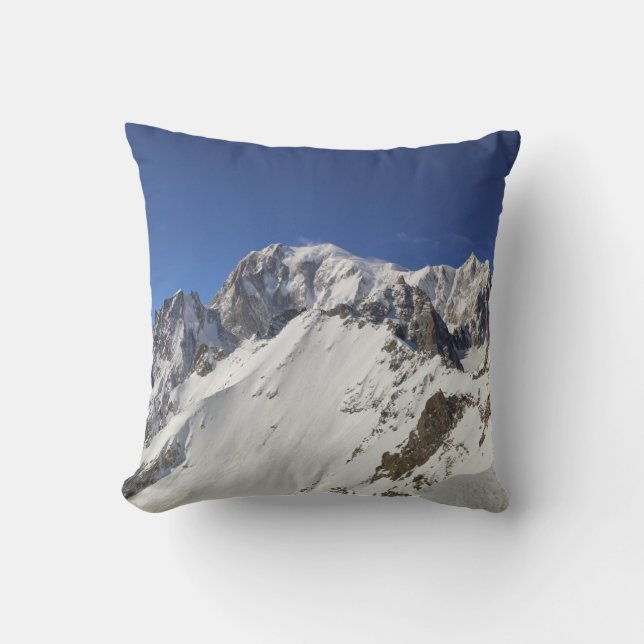 Mont Blanc winter mountains Throw Pillow (Front)