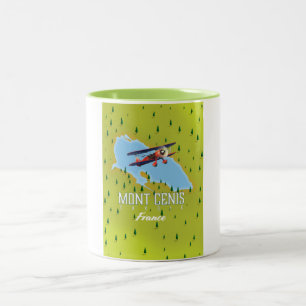 Mont Cenis Savoie, france Map Two-Tone Coffee Mug