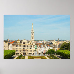 Mont des Arts and a garden in Brussels, Belgium Poster